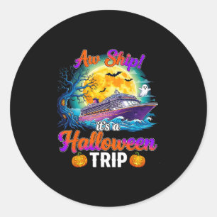 Halloween Trip Funny Cruise Squad Family Vacation Classic Round Sticker