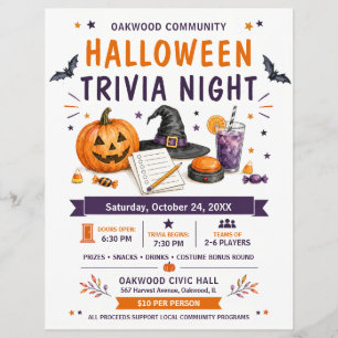 Halloween Trivia Night Community Flyer