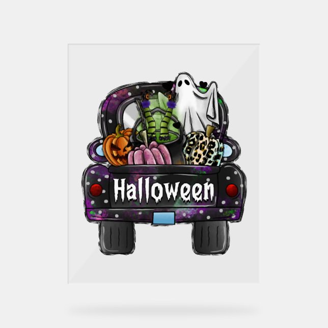 Halloween Truck  Acrylic Sign (Front)