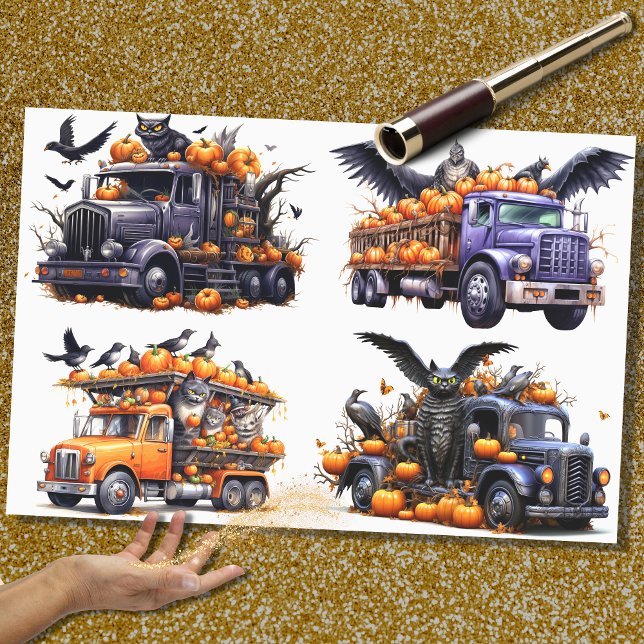 Halloween Truck Collage 1 Decoupage Paper (Creator Uploaded)