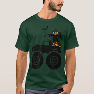 Halloween Truck Crash Pumpkin Bats Spooky Boys Kid T-Shirt