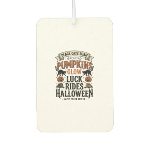 Halloween Truck Driver Shirt with Black Cats and P Car Air Freshener