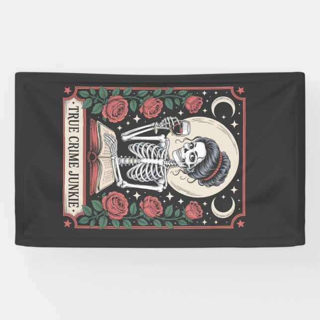 Halloween True Crime Junkie Tarot Card Banner (Horizontal)