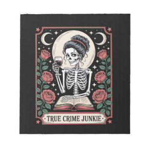 Halloween True Crime Junkie Tarot Card Notepad