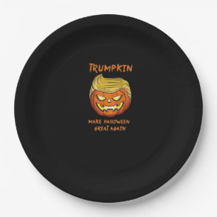 Halloween Trumpkin Classic Funny Paper Plate