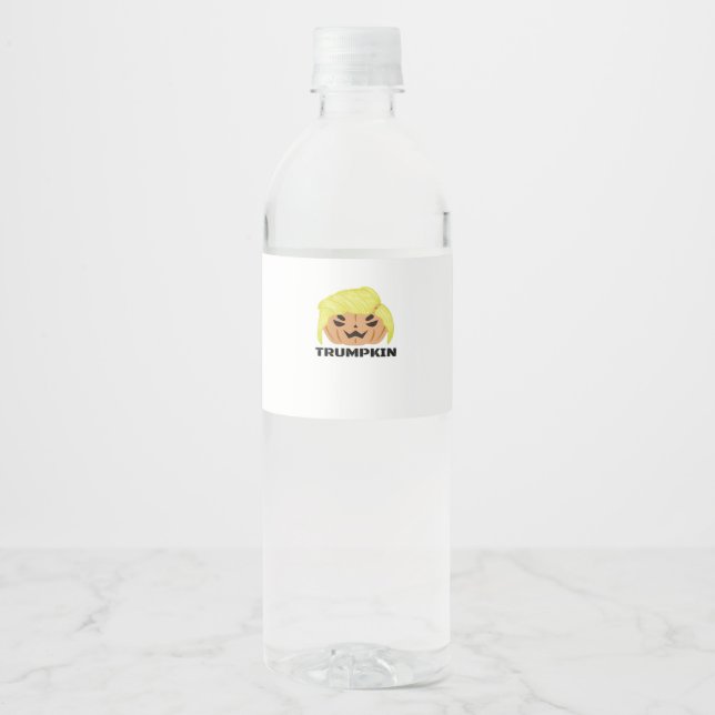Halloween Trumpkin Classic Water Bottle Label (Front)