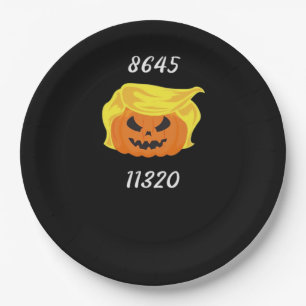 Halloween Trumpkin Design Paper Plate