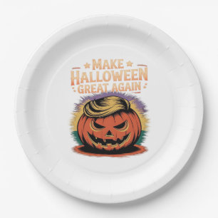 Halloween Trumpkin Design Paper Plate