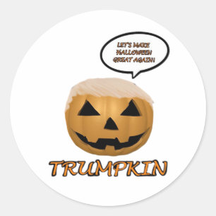Halloween Trumpkin Fitted Classic Round Sticker