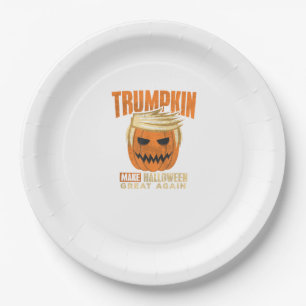 Halloween Trumpkin Funny Make America Great Paper Plate