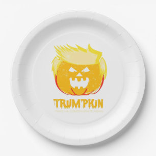Halloween Trumpkin Funny Paper Plate
