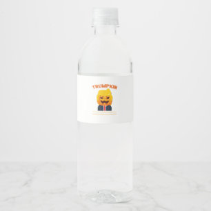 Halloween Trumpkin Funny  Pumpkin Halloween Water Bottle Label