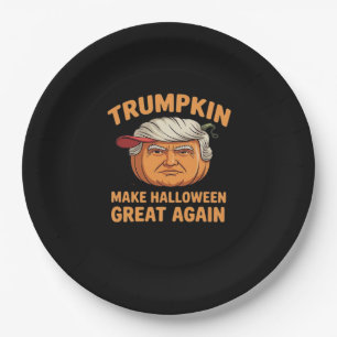 Halloween Trumpkin Make Halloween Great Again Funn Paper Plate