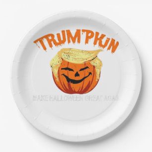 Halloween Trumpkin Make Halloween Great Again Paper Plate