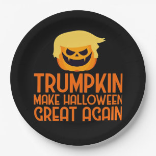 Halloween Trumpkin Make Halloween Great Again Paper Plate