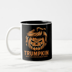 Halloween Trumpkin Make Halloween Great Again  Two-Tone Coffee Mug