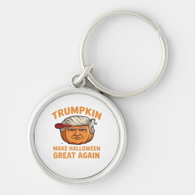 Halloween Trumpkin – Spooky Parody Quote for Hallo Key Ring (Front)