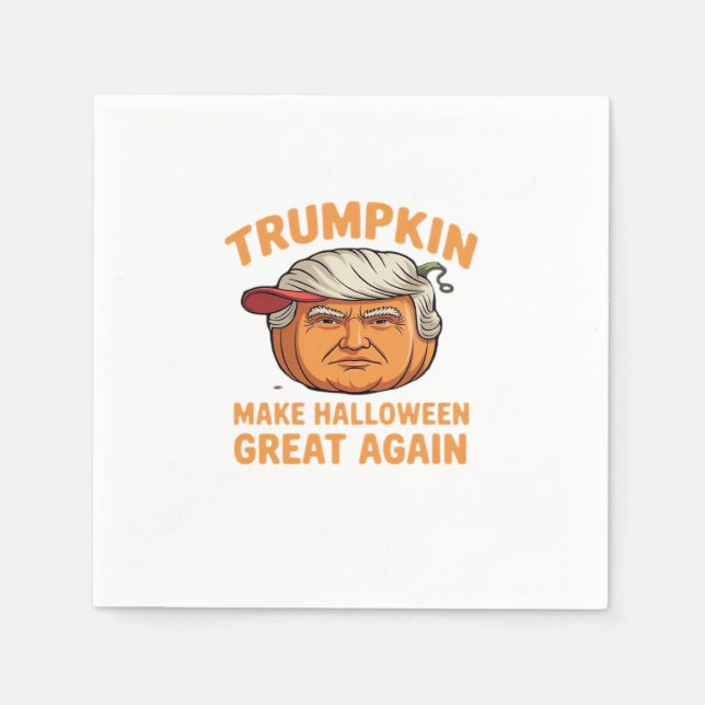 Halloween Trumpkin – Spooky Parody Quote for Hallo Napkin (Front)