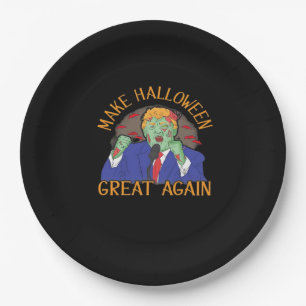 Halloween  Trumpkin Tri-Blend Paper Plate