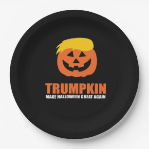 Halloween Trumpkin V2 Paper Plate