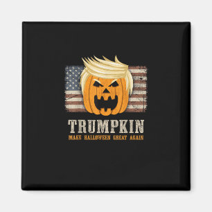 Halloween Trumpkin Vintage Us Flag Funny Magnet