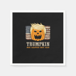 Halloween Trumpkin Vintage Us Flag Funny Napkin