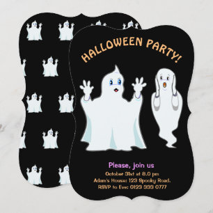 Halloween Trumpy & Munchy Ghosts Invitation