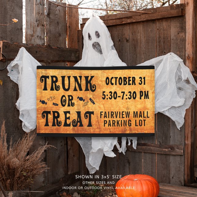 Halloween TRUNK OR TREAT Black Orange Banner (Creator Uploaded)