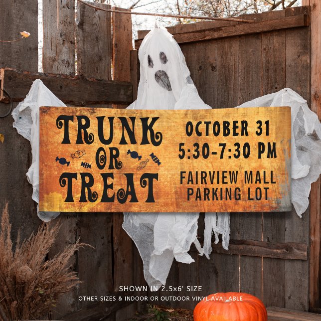 Halloween TRUNK OR TREAT Black Orange Banner (Creator Uploaded)