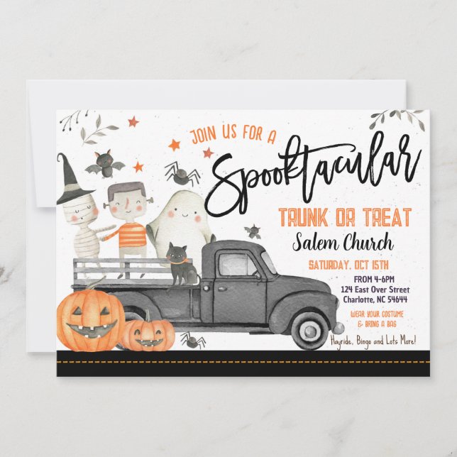 Halloween Trunk or Treat Invitation (Front)