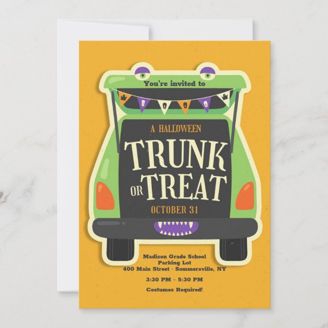 Halloween Trunk Or Treat  Invitation (Front)