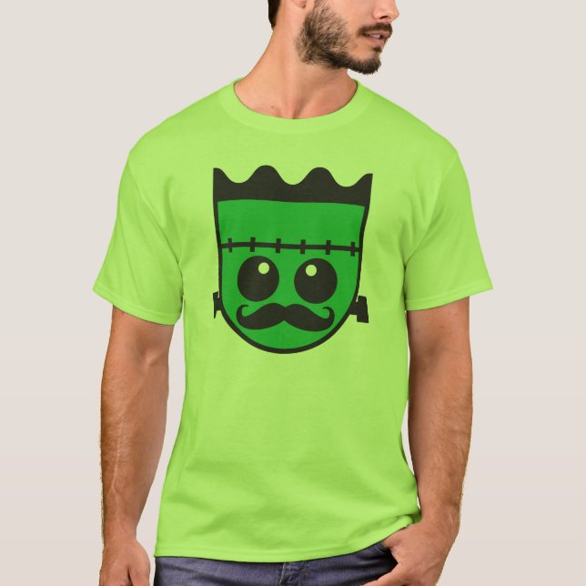 Halloween Tshirt FRANKINSTIEN n moustache (Front)