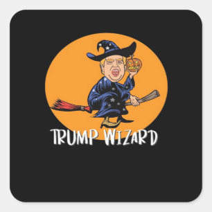 Halloween Ttrump Wizard Funny Classic Square Sticker