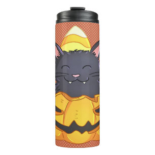 Halloween Tumbler Cat in Pumpkin