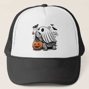 Halloween Turtle Ghost Pumpkin Terrapin Tortoise Trucker Hat