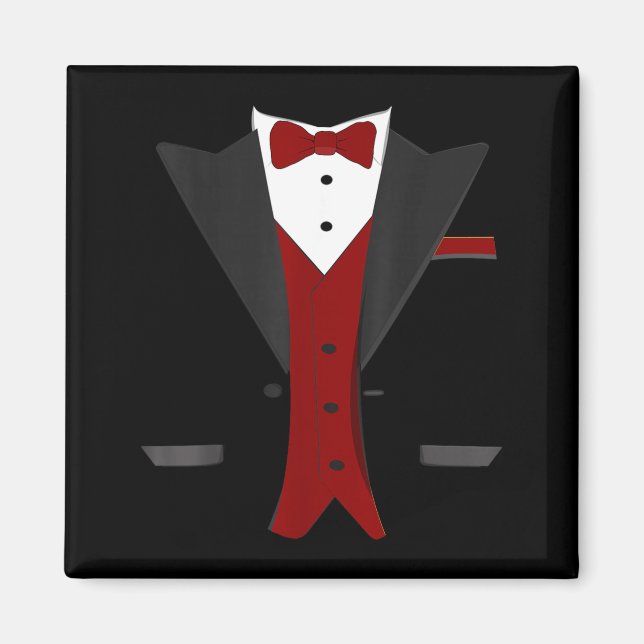 Halloween Tuxedo Costume - Funny Suit Wedding Magnet (Front)