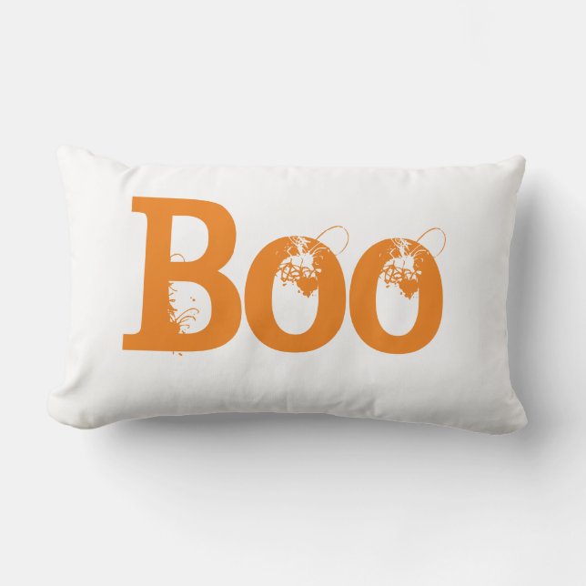Halloween typography boo lumbar cushion (Front)