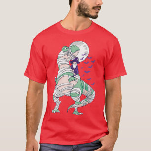 Halloween Tyrannosaurus Rex Mummy And Wizard Bat M T-Shirt