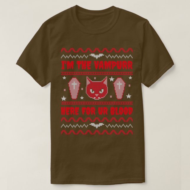 Halloween Ugly Sweater Creepy Cat (Design Front)