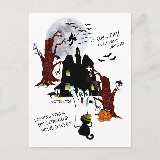 Halloween - Uh Oh Guess What Day It Is Postcard (Front)