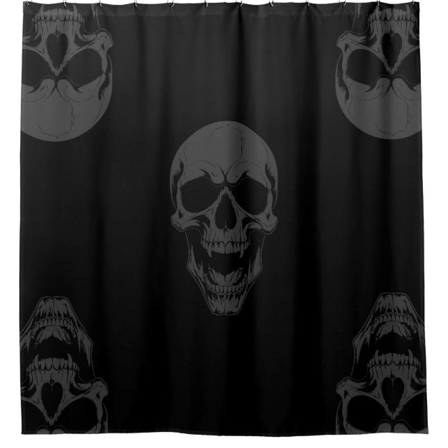 halloween undead vampire skull scary monster shower curtain (Front)