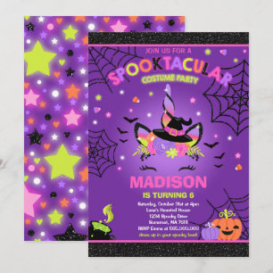 Halloween Unicorn Birthday Invite Halloween Party