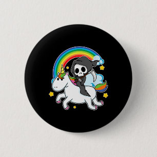 Halloween Unicorn Costume Grim Reaper Riding Unico 6 Cm Round Badge