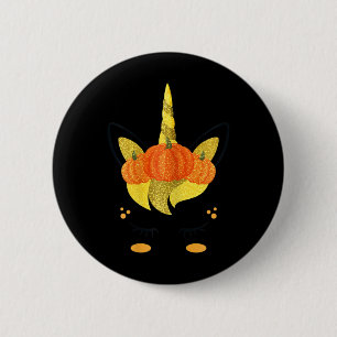 Halloween Unicorn Face Thanksgiving Pumpkins Girls 6 Cm Round Badge