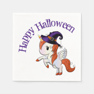Halloween Unicorn Pegasus Witch Napkin