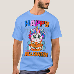 Halloween Unicorn Pumpkin Happy Halloween 425 410 T-Shirt