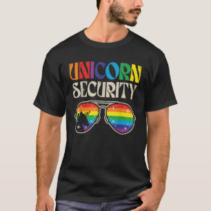 Halloween Unicorn Security Sunglasses Costume Men T-Shirt