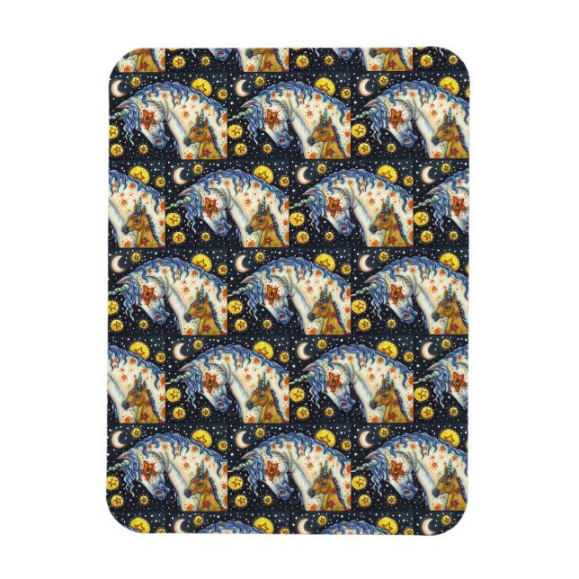 HALLOWEEN UNICORNS, STAR HORSE & COLT FANTASY MAGNET (Vertical)