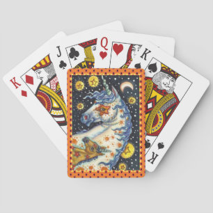 HALLOWEEN UNICORNS, STAR HORSE & COLT FANTASY PLAYING CARDS