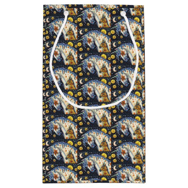 HALLOWEEN UNICORNS, STAR HORSE & COLT FANTASY SMALL GIFT BAG (Back)